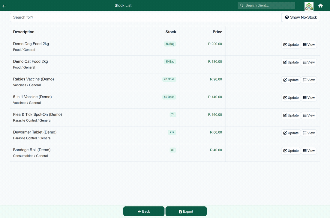 Animation of booking a supplier delivery into stock in FastVet, with quantities, lot number and expiry date.